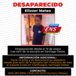 Buscan menor de 13 años desaparecido en Santiago Oeste